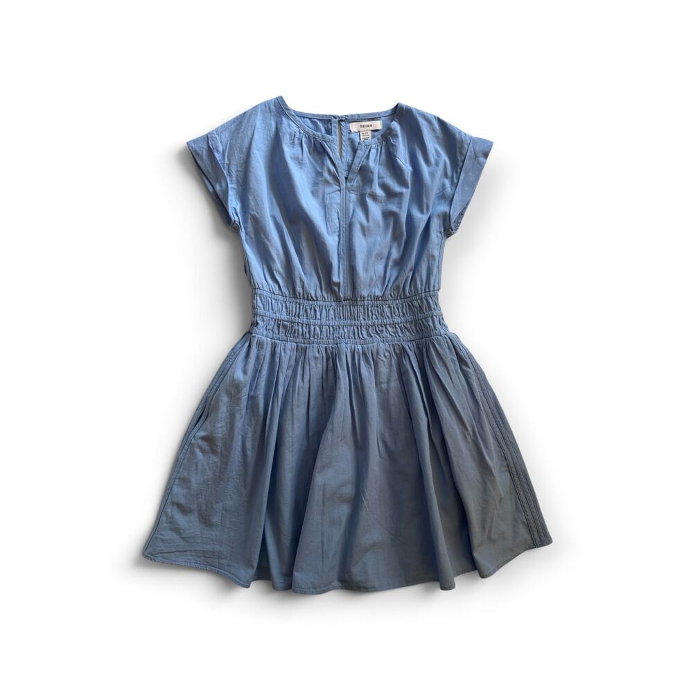 Reiss blue smocked waist dress